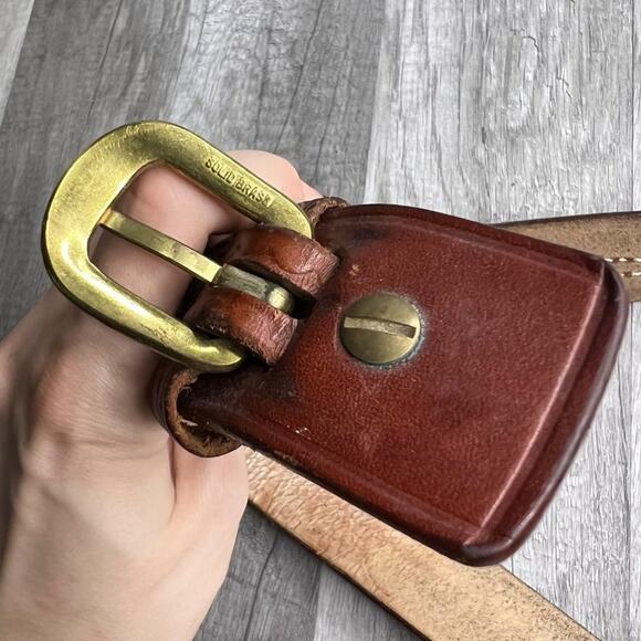Vintage Leather Brown Embossed Western Cowboy Belt Cabela's Size 40 - Picture 3 of 10